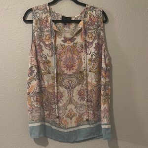 Cynthia Rowley V-neck floral paisley tank top